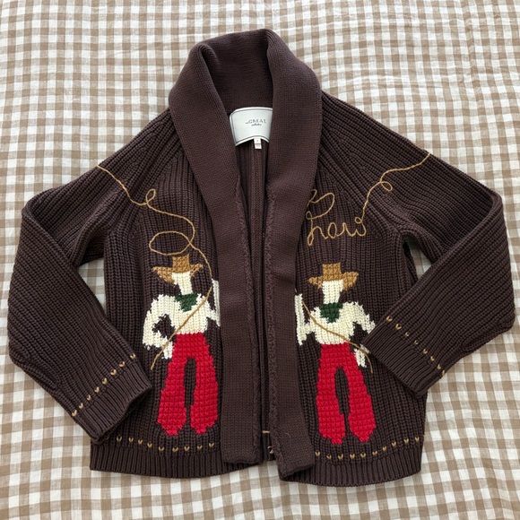 THE GREAT. Sweaters - EUC The Great. Brown Horse Lasso Cardigan Size 0 (XS)